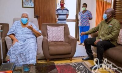 John Mahama Pays Visit Mother Of Late Amissah-Arthur, Receives Her Blessings For Victory: Photos