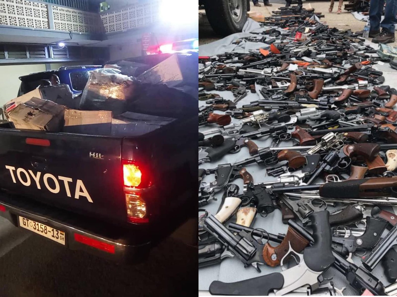 Weapons seized at Tema port miraculously turns out to be gas pistols – Police reveals