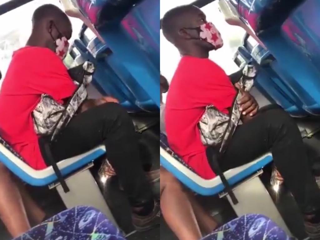 Video: Guy Caught taking video of a girl who opened her thighs at the back seat in public transport