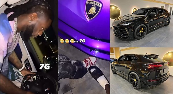 Burna Boy Takes His Lamborghini Urus For A Spin Moments After The ₦200m+ SUV Arrived In Nigeria